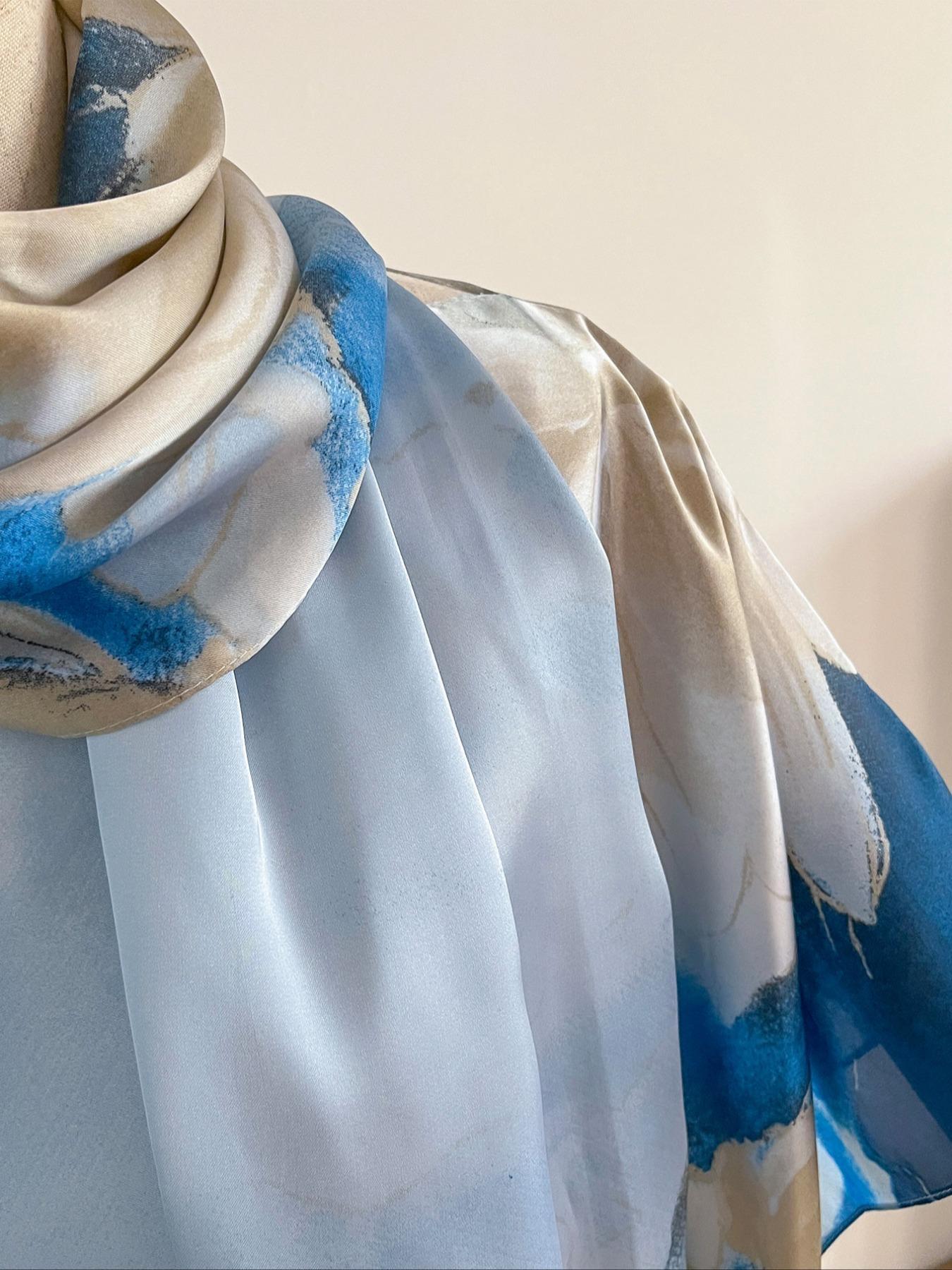 Women's Floral Print Long Scarf, Fashionable Lightweight Soft Scarf for All Seasons, Casual Versatile Scarf for Women