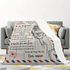 1pc A Mi Esposa Esposo Manta Loving Blanket for Wife Husband Blanket A Mi Novia Gift for -280GSM