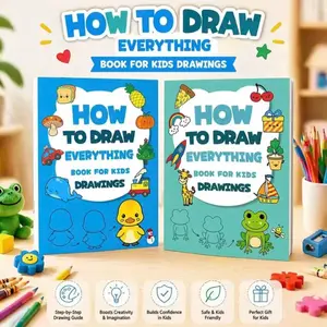 2 Books Drawing Guide: 200+ Step-By-Step Illustrations, Creative Learning, High-Quality Paper, Perfect Gift for Artists