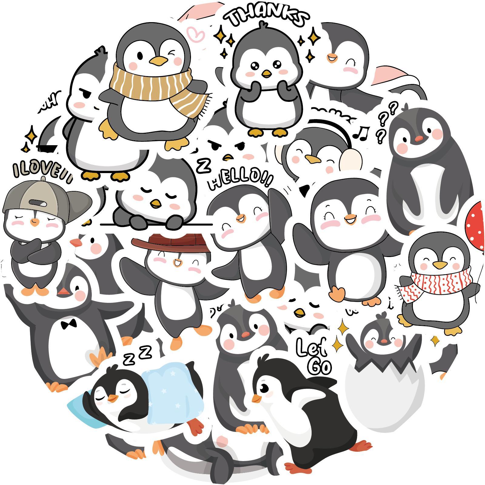 30pcs Capibala, Duck, Penguin and Other Cute Animal Print Stickers for Notebooks, Water Bottles, Suitcases, Kids Stickers