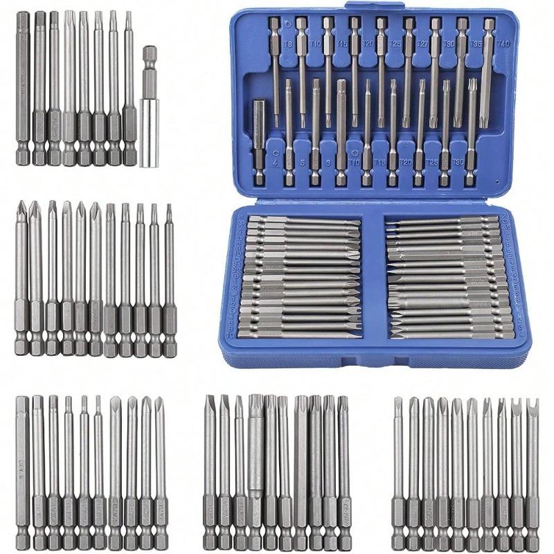 Screwdriver Bit Set, Security Bit Set Extra Long Magnetic Driver Kit, Drill Screwdriver Bit Set, Screw Driver Bits With Case, Hex, Star Bits, Square, Spanner Bits - 50Pcs1 BY
