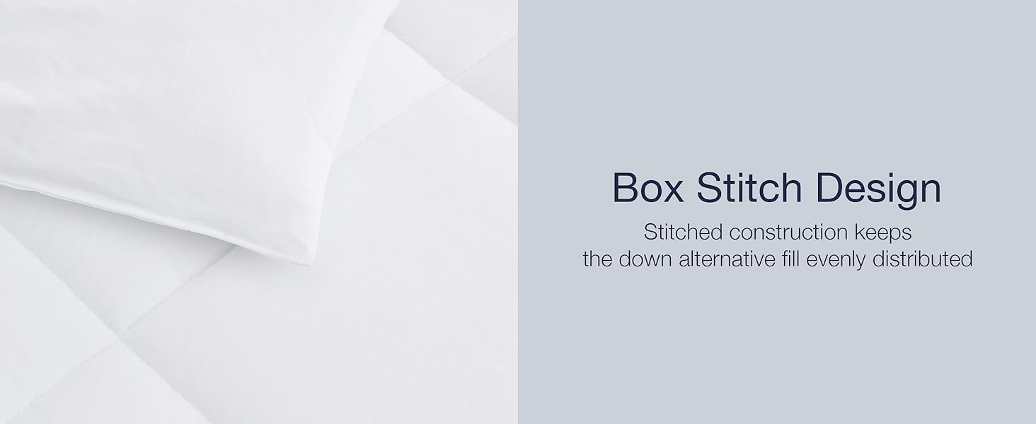 Duvet Insert Full Comforter Cooling Blanket Lightweight Hypoallergenic Reversible White Comforter with Box Stitching Bedding Down Alternative Machine Washable, Full, White