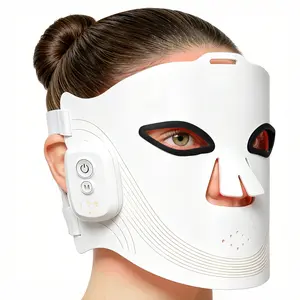 Red Light Therapy Face Mask with 850nm Infrared, 336 LED Light Therapy Mask, Rechargeable Anti-Aging & Skin Rejuvenation Device for Home