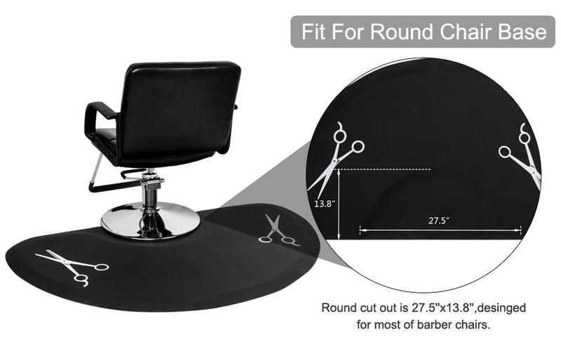 OmySalon 1/2'' Thick Anti Fatigue Mat for Hairstylist Standing, 3'x5' Barber Floor Matt with Scissor Under Salon Chair, Hair Cutting Hairdressing Equipment