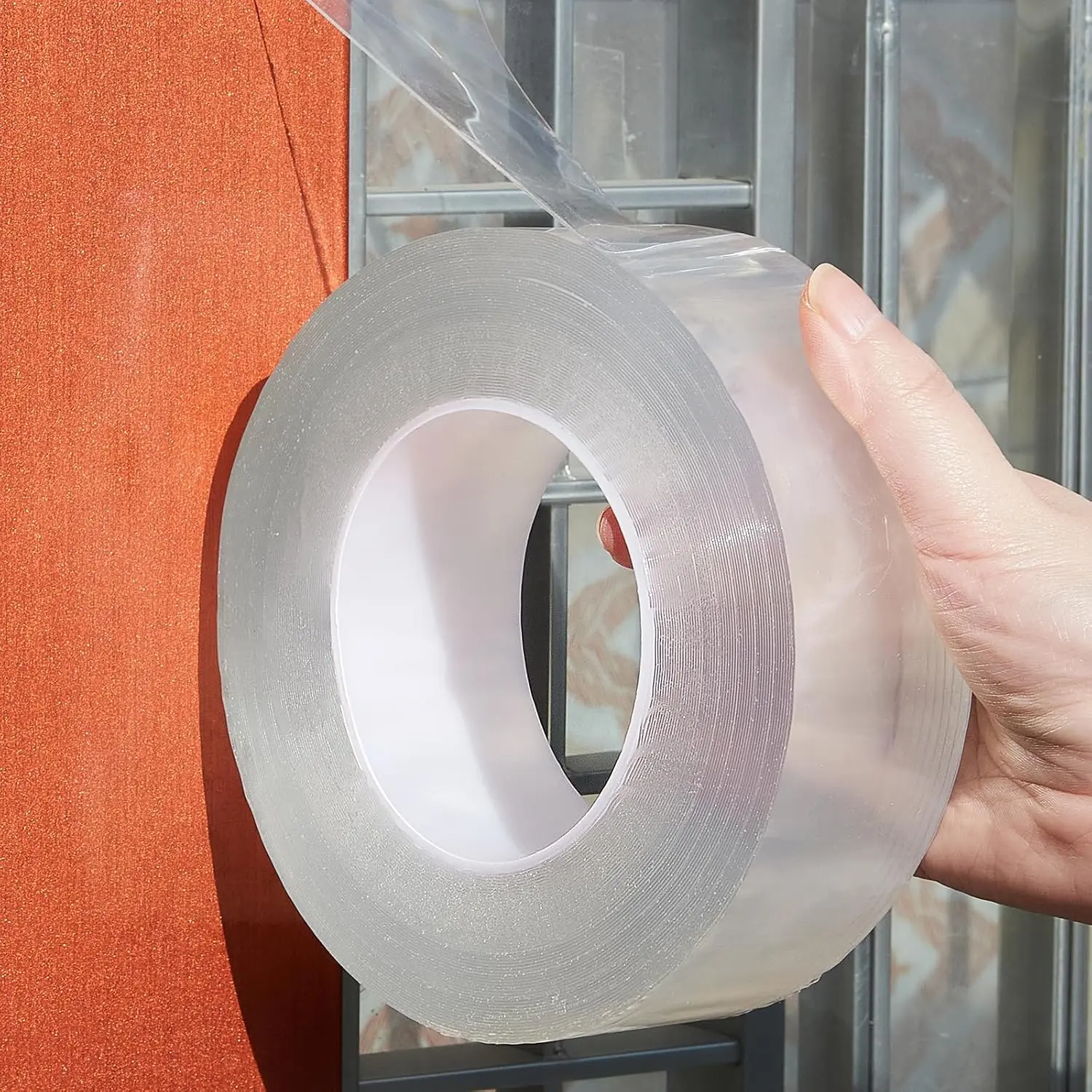 Transparent Window Weather Sealing Tape 2inch*33ft Weather Stripping -Free Clear Window Insulation Tape for Doors Windows and Shower Glass Gaps