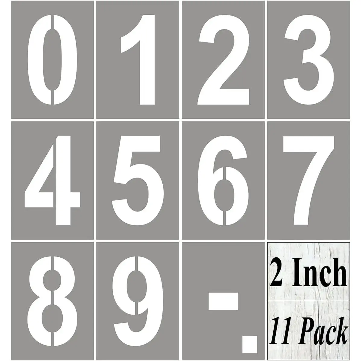 2 Inch Large Number Stencils for Painting - 11 Pack Number Stencil Templates for Curb Address, Cakes, Cookies, Mailboxes and Crafts,  House Numbers Stencils for  Signs & Cement Wall Art