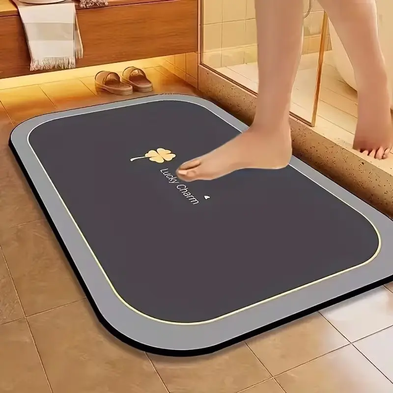 Quick-Dry Bathroom Mat, Pet Feeding Pad, Super Absorbent Diatomaceous Earth Rug, Non-Slip Floor Mat, Soft Comfortable Bath Mat, Ideal for Bathroom, Shower, Laundry Room, Bedroom, Door Mat, Kitchen Floor Mat