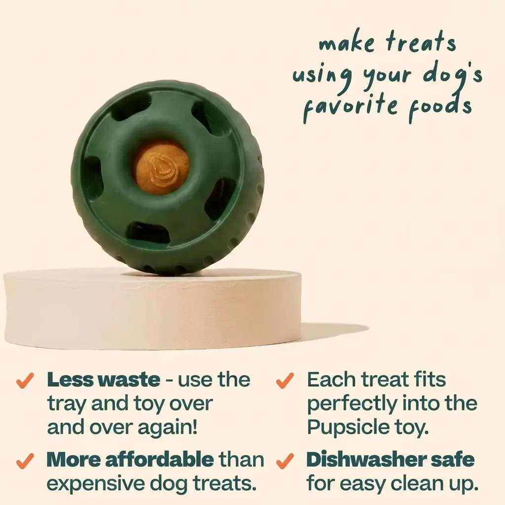 2026 New Pupsicle Pet Fun Treat Ball, Durable Silicone Puzzle Toy, Reduces Dog Anxiety and Boredom, Dishwasher Safe, Indoor Outdoor Use