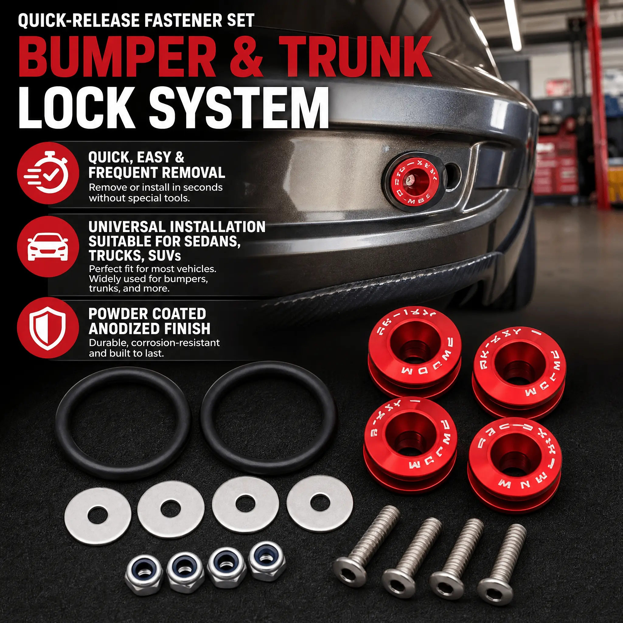 1PC Quick-Release Fastener, Aluminum Alloy Quick Release Heavy Duty, 2.5cm, for Securing Automotive Vehicle Panels, Home Repair