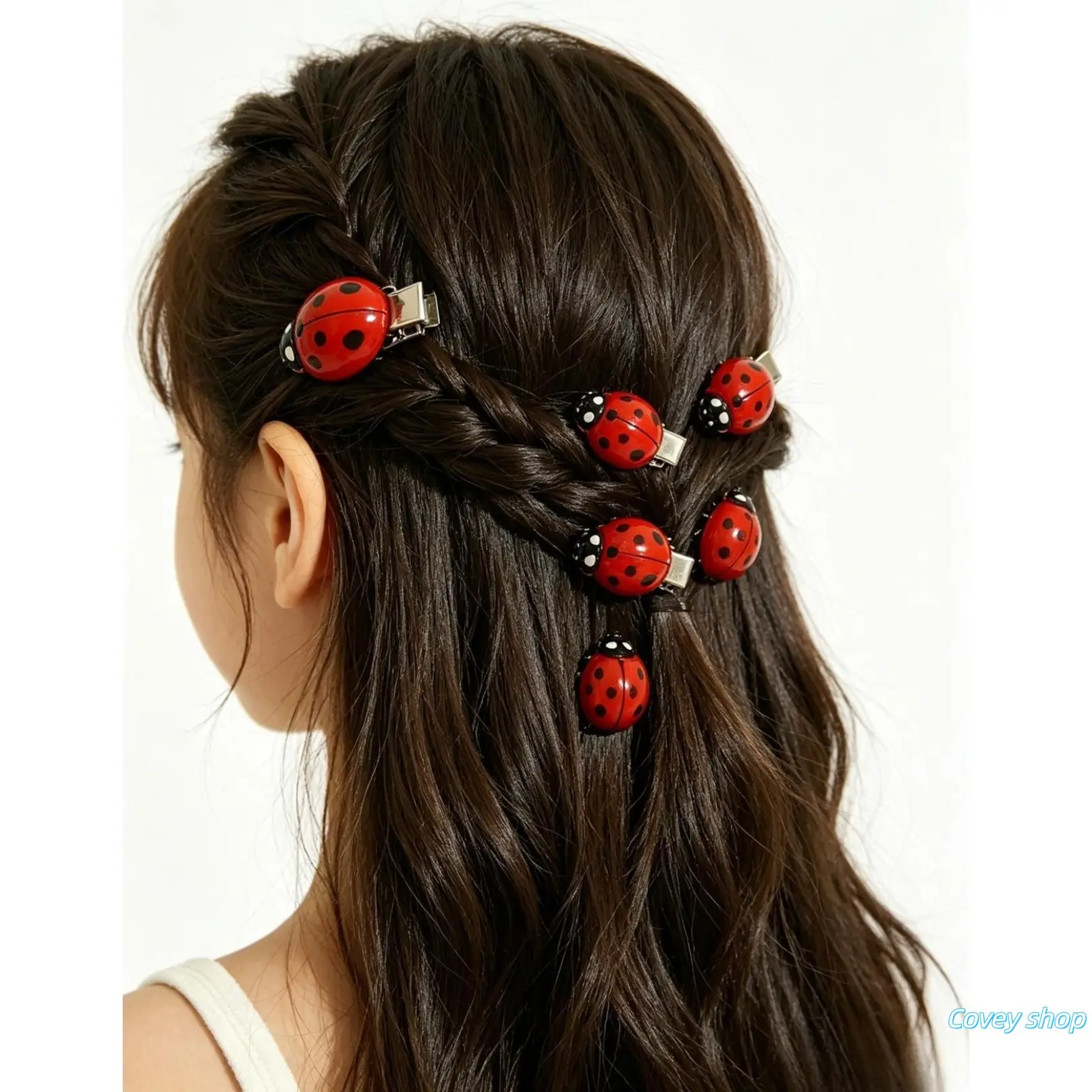 10Pcs Ladybug Hair Clip Set for Girls, Non-Slip Barrettes, Cartoon Insect Hair Accessories, Back to School Daily Hairstyle Decor, Cute Mini Hair Pins for Kids Casual Party Outfit Styling ****