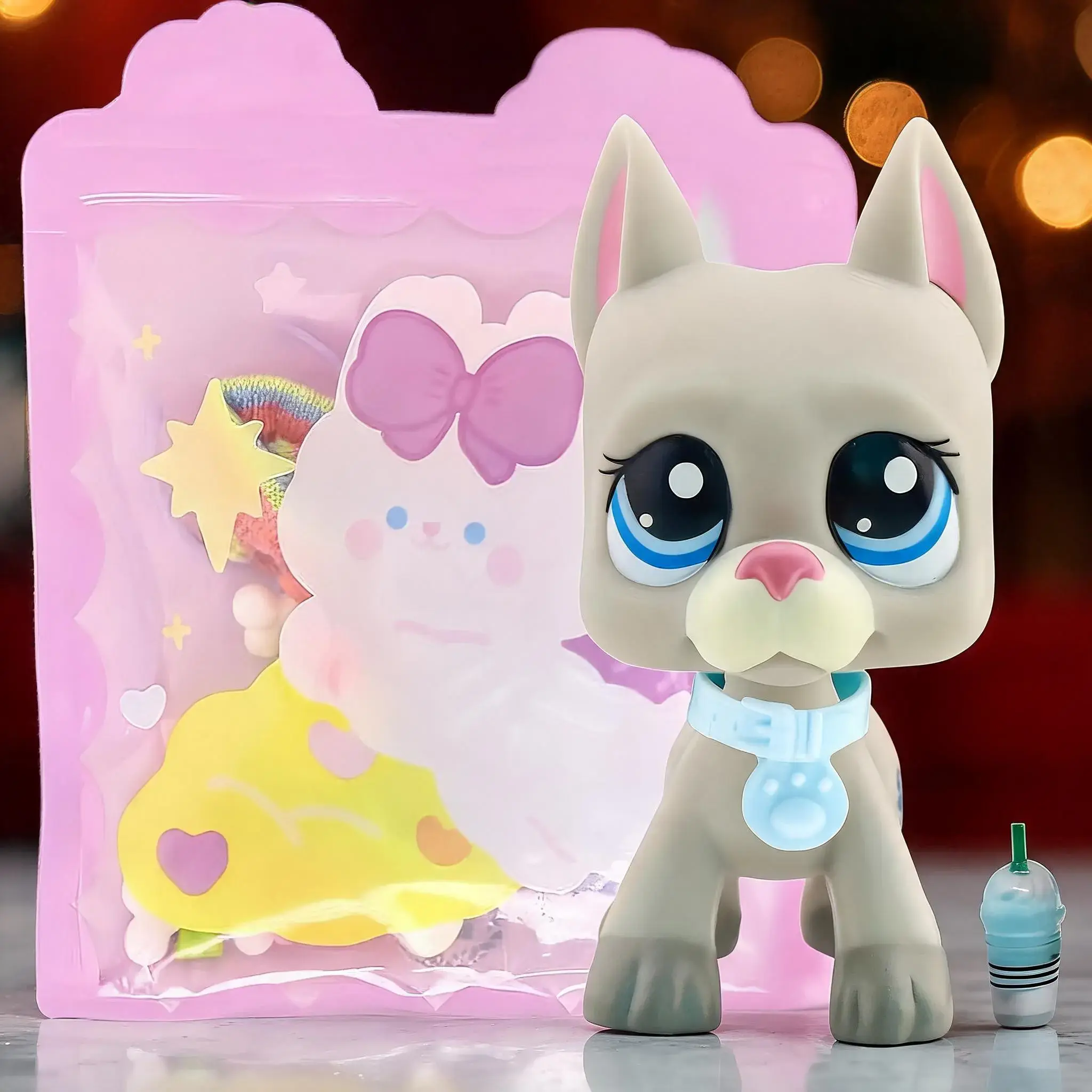 Lps Great Dane Collectible Doll, Blue Different Eyes, Mini Pet Shop Rare Figure with Accessories, Birthday Christmas Halloween Gift, Collectible Figurines, Figurines For Collectors, Collectible Items