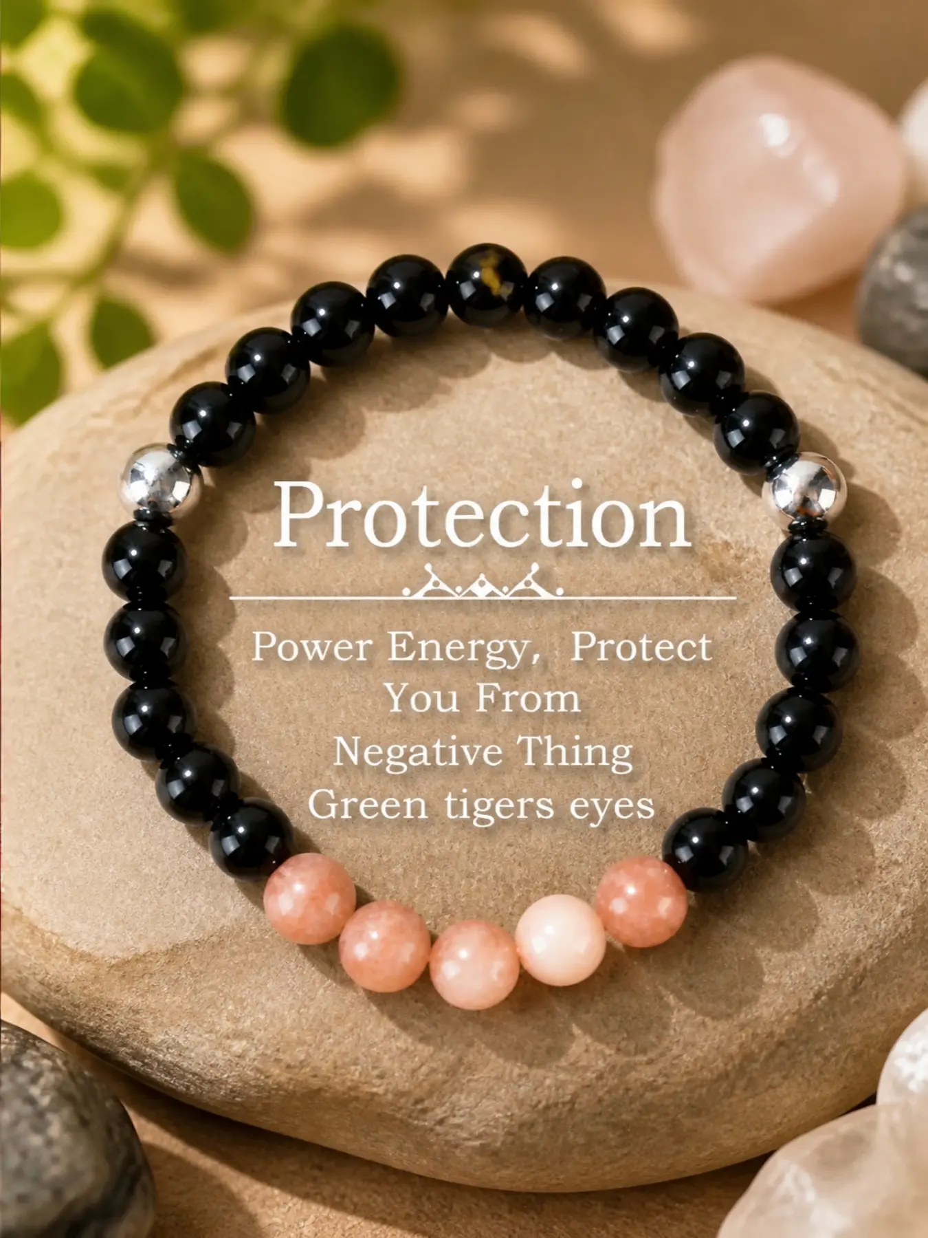 Black Obsidian & Sunstone Bracelet - Premium Western Style Beaded Bracelet for Women, Energy Healing Jewelry