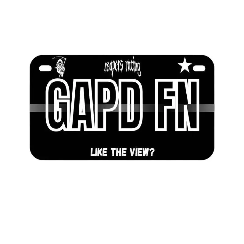 GAPD FN Custom Personalized License Plate - 29x14cm, 4-Hole Mount, No Bright Colors Metal Vehicle-Specific Automotive Car Plaque (Home Decor & Supplies Sign Accessory)