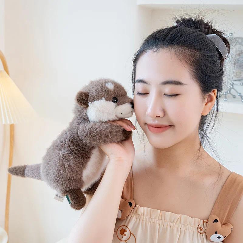 Kawaii Cartoon Animal Otter Plush Toys Huggable Soft Sea Otter Stuffed Doll Peluche Cute Furry Otter Doll Children Gifts