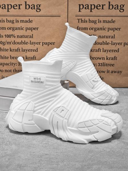 Men's Fabric High-Top Sneakers, Stylish and Comfortable Footwear for Everyday Wear, Perfect for Casual Outings and Sports Activities, Trendy Walking Sneaker