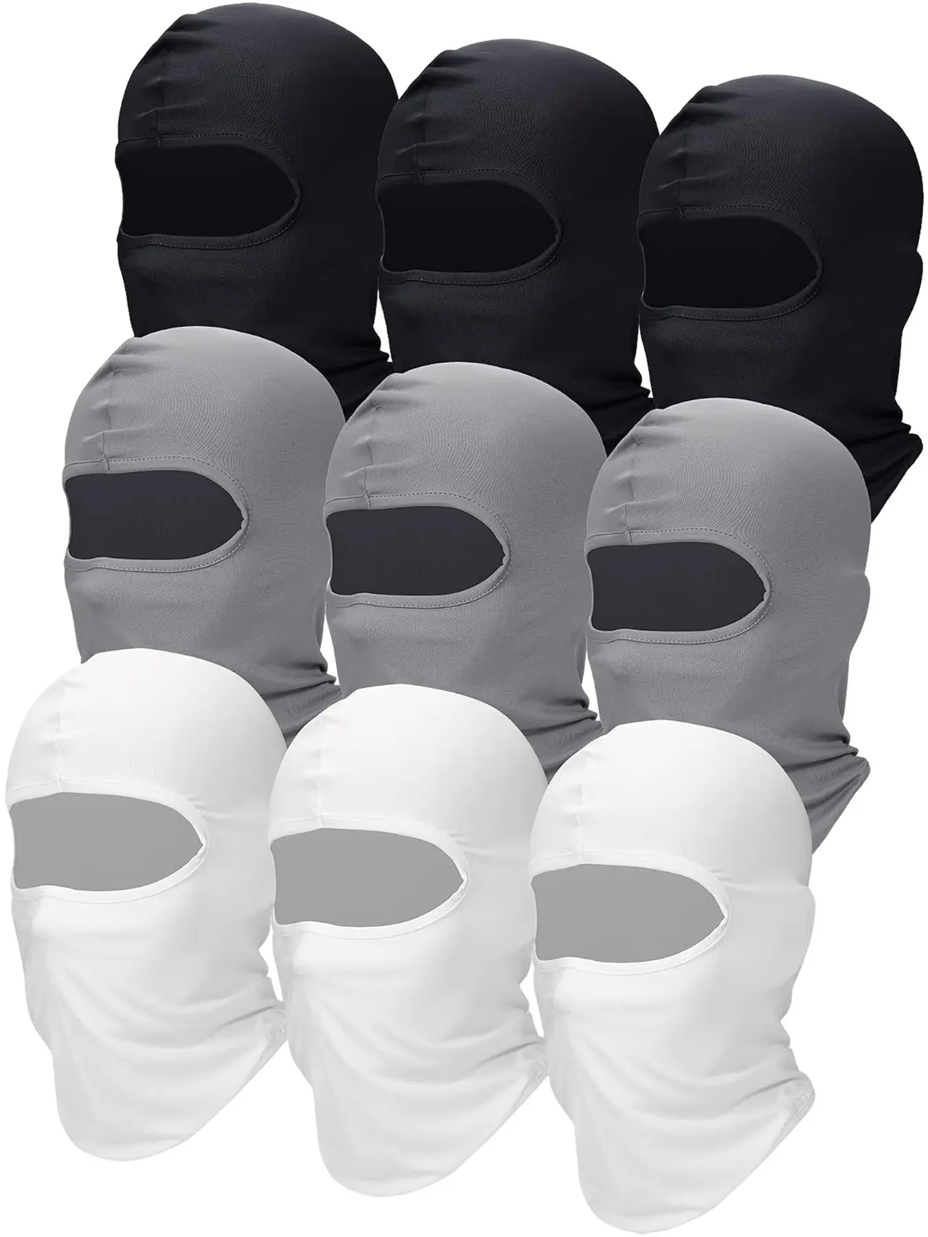 9Pcs Unisex Solid Color Ski Mask, Full Balaclava Headwear Neck Warmer, Suitable For Daily Use, Outdoor Travel, Hiking, Skiing, Cycling