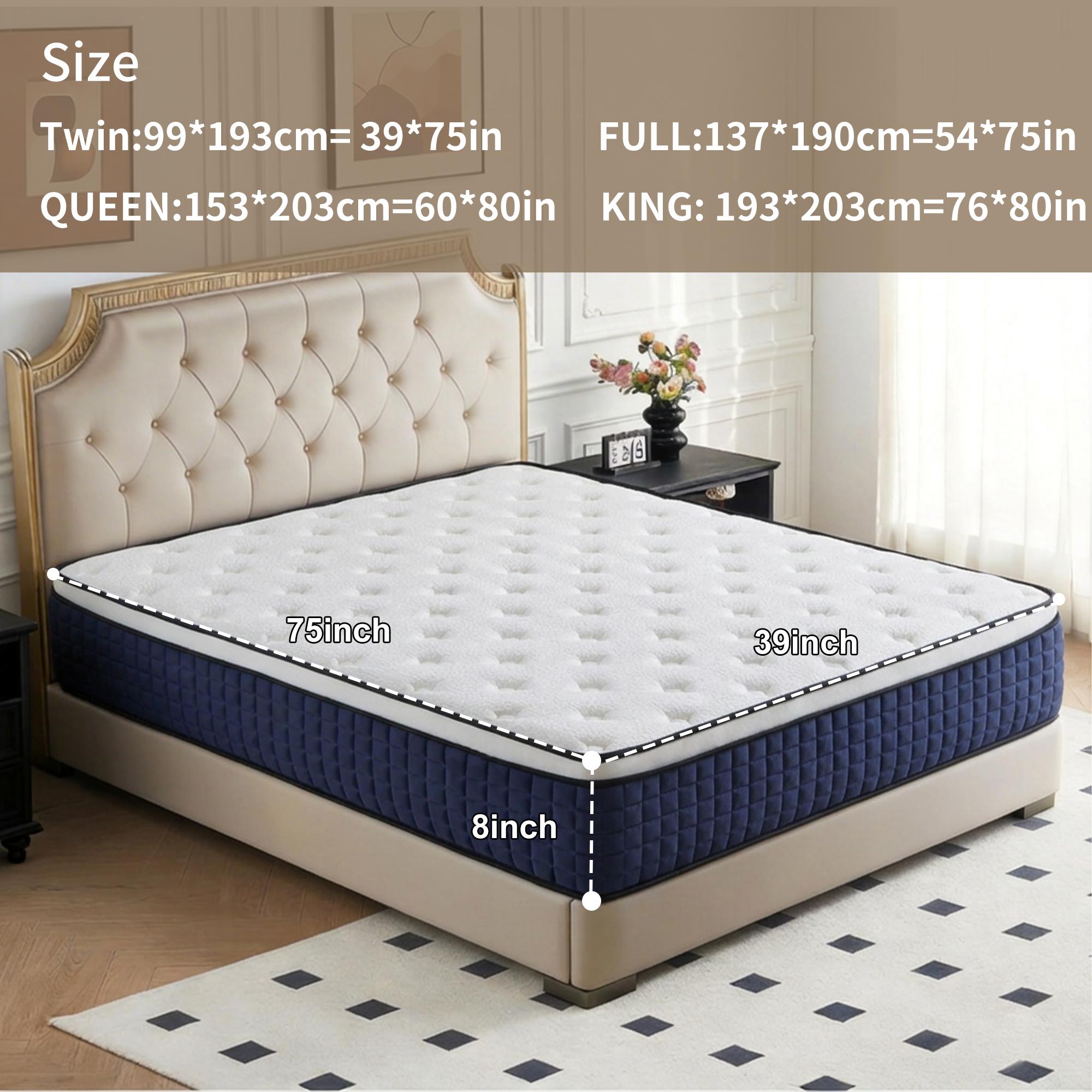 Queen King Mattress 8/10/12 Inch 14 InchSuperior Firm Hybrid Mattress In A Box - EuroTop Luxury Mattress-Gel Memory Foam AndInnerspring Hybrid Mattress For MotionIsolation, Edge Support, 365-nights Trail