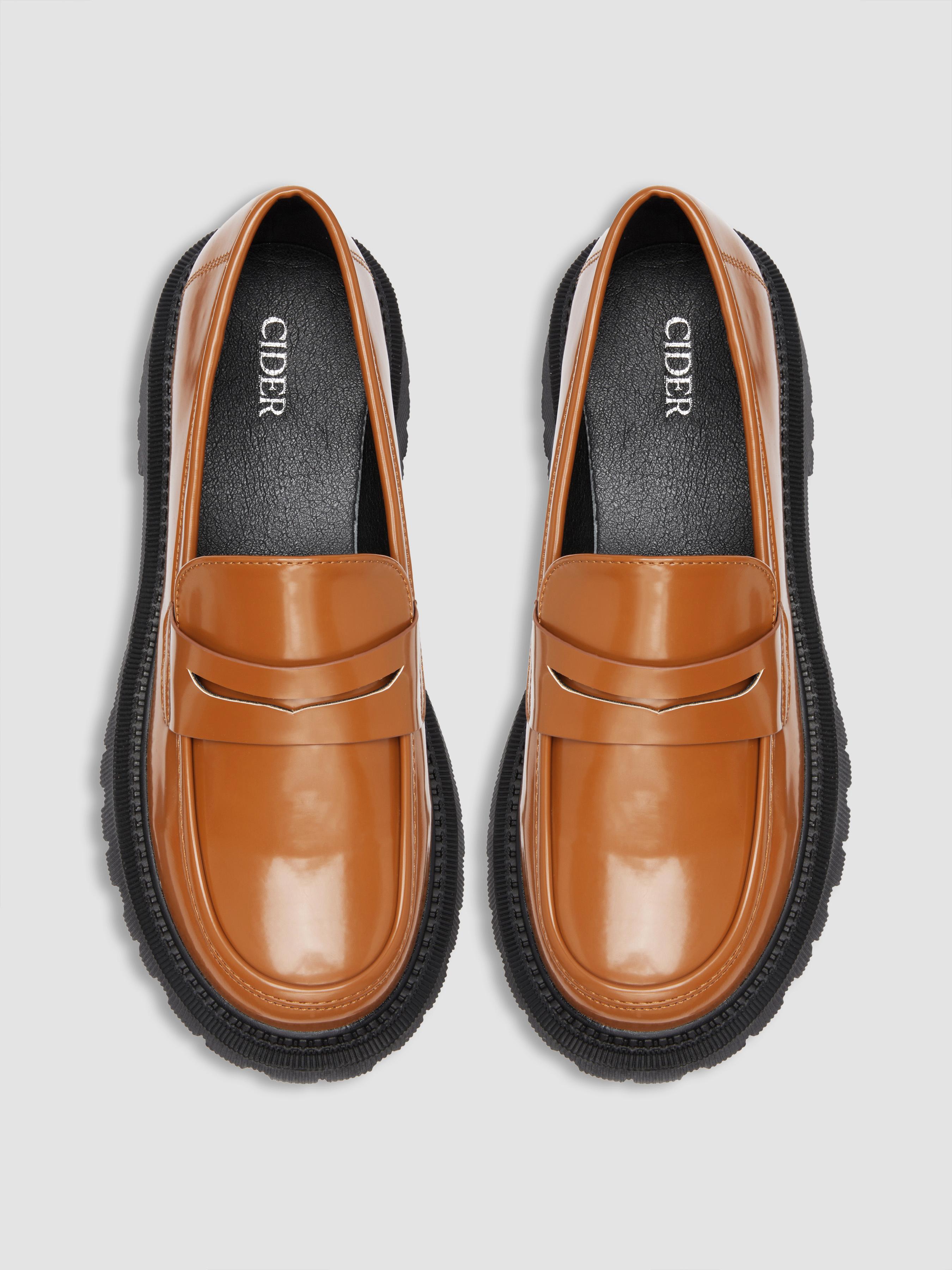 Cider [3 colors, size 36-41] Solid Patent Leather Loafers