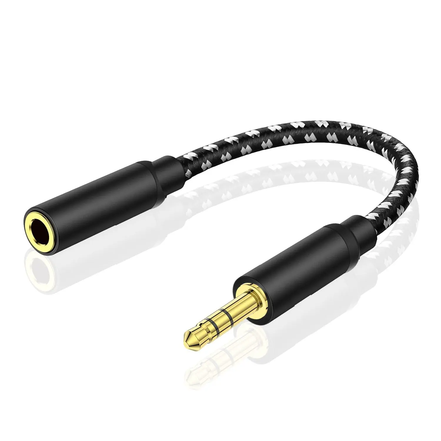 Headphone Extender 3.5mm Audio Jack Extension Adapter - AUX Auxiliary Stereo Headset Connector Male to Female Plug 3 Pole for iPhone Android Smartphone Battery Case Speaker (6 Inch)