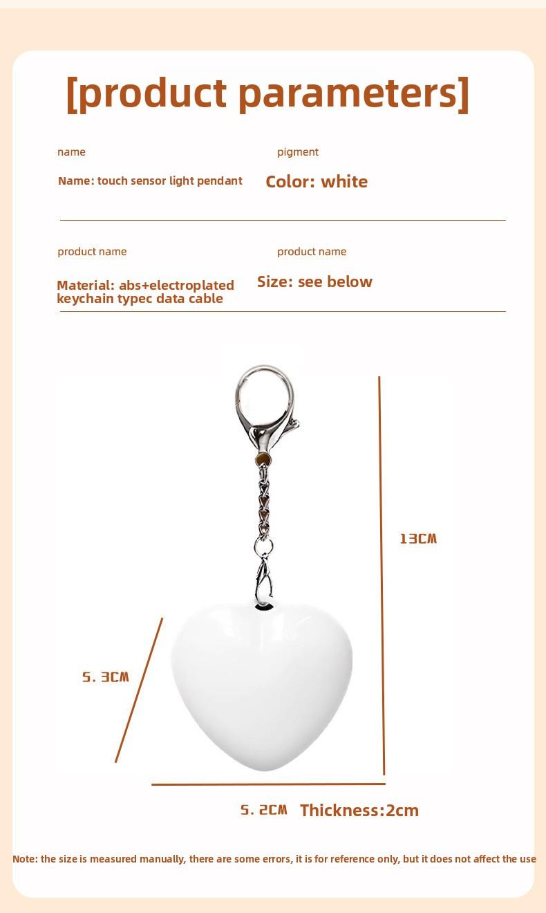 [Buy 1 Get 1 Free]Touch Sensing LED Glowing Charm Keychain Chargeable Cute Birthday Gift