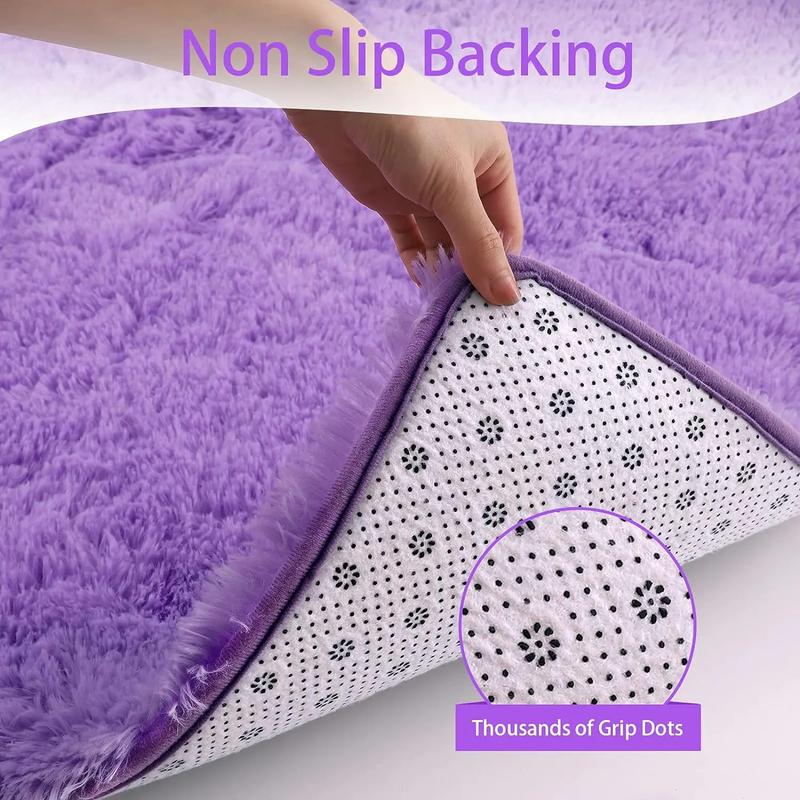 Solid Color Fuzzy Rug,  Rectangle Non-slip Soft Tuff Tufted Bedroom Carpet, Winter Warm Floor Mat for Home Living Room Decor, Fall Decor, Valentine's Day Gift