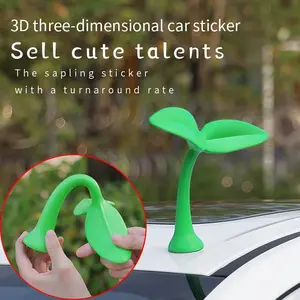 Car Ornaments 3D Car Roof Decoration Stickers Bean Sprout Seedlings Flower Bud Tentacle Ornament Exterior Decorative Accessories