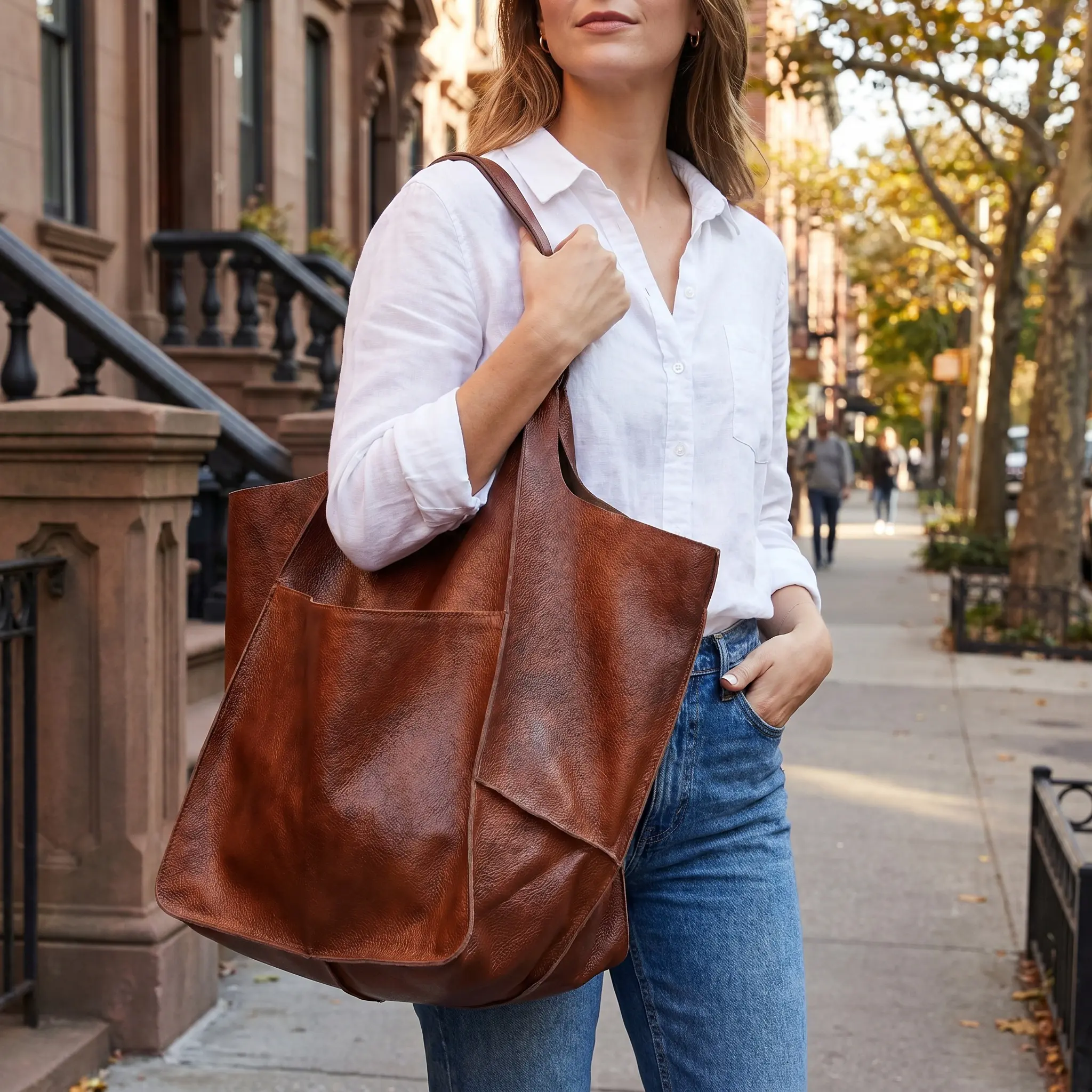 Women's Cozy Large Soft PU Leather Tote Bag - Open Top, Slip-On, Polka Dots, Trendy Look, Roomy Crossbody Handbag, Everyday Essential for Casual Travel, Macaron Colors (Dark Brown, Black, Coffee)