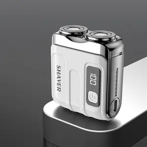 Portable R-12 Mini Beard Shaver – Magnetic Dual Blades, Washable Waterproof Design, Lightweight Travel Friendly, USB Rechargeable Fast Charging