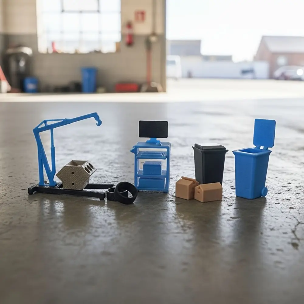 1:64 Miniature Computer Test Bench Hanger Set, Garage Repair Scene Model, Display Photography Backdrop, No Car Included