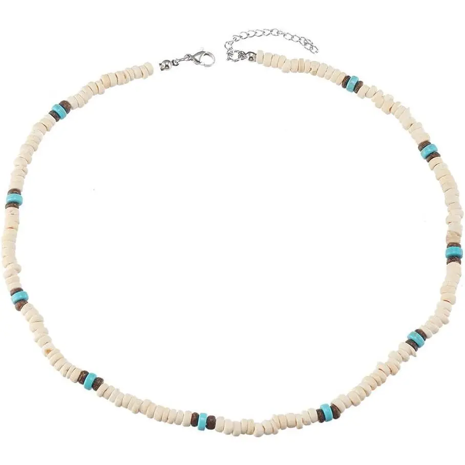 Shell Necklace for Men Surfer Seashell Chokers Beach Necklace for Women Summer Beaded Necklace Jewelry