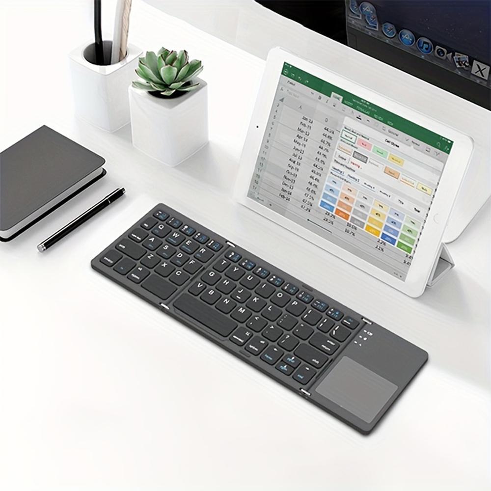 Portable Mini Foldable Bluetooth-compatible Wireless Keyboard with Mouse Touchpad, Ideal for Laptops, Phones & Computers, Compact Design, Folding Wireless Keyboard