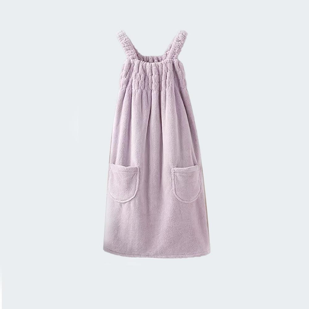 Wearable Bath Towel, Bath Sheet Towel & Hair Dryer Hat Set, Coral Fleece Shower Skirt, Absorbent Robe with Pockets, Must-Have Bathroom Accessories, Super Absorbent Towel