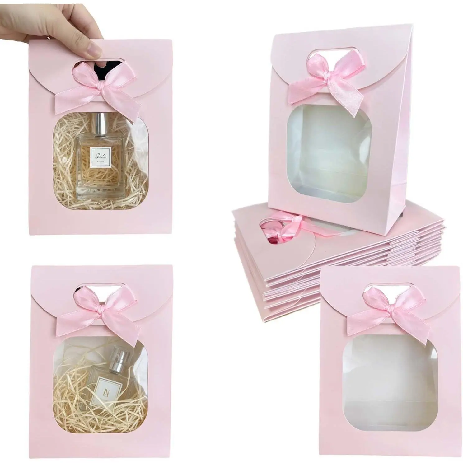 Bags 24 Pack with Window, Party Favor  Bags |  24 Pack    Bags with Window, Party Favor Goodie  Bags for Birthday, Wedding,  Shower