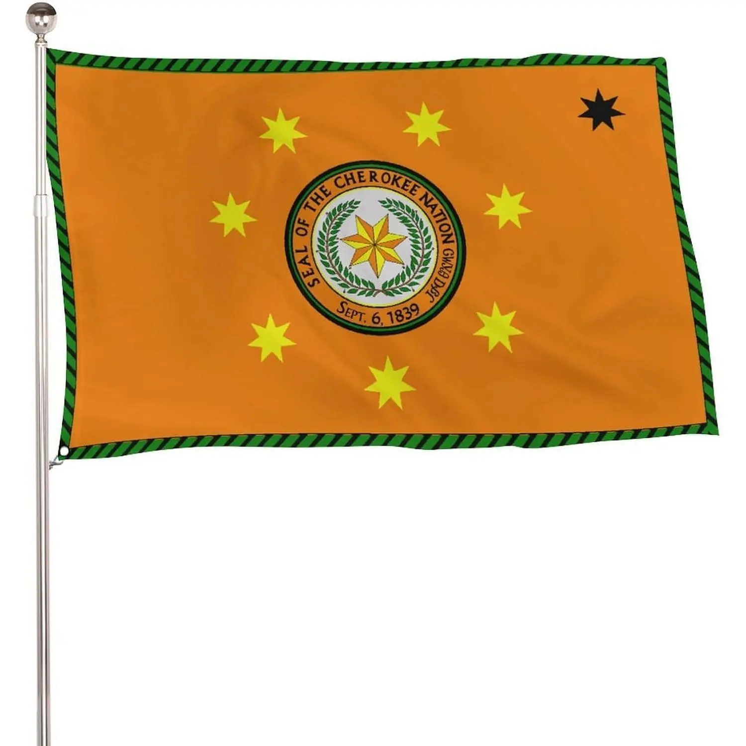 Cherokee Nation Flag 115D Polyester 5x3 Ft with 2 Metal Eyelets