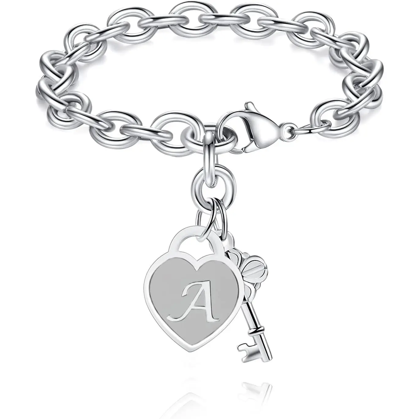Initial Charm Bracelets for Girls Women Stainless Steel A-Z Bracelet Personalized Gifts Birthday Graduation Easter Basket Stocking Stuffers for Teens Girls Women Jewelry exquisite lucky jewelry gift fashion unique cute thoughtful wear daily perfect blue