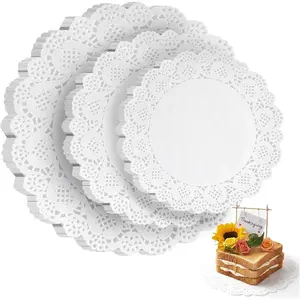 per Doilies, 36 Pack (12 Each 6.5", 8.5", 10.5") – Round Lace Paper Placemats for Cakes, Dessert Trays & Table Decor Doilies for Thanksgiving Day, Wedding, Tea Party, Crafts