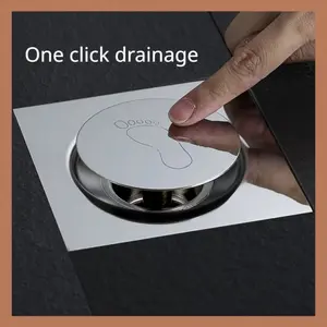 Pop Up Bounce Press-Type Floor Drain Durable Metal Pedal Type Drain Filter Removable Anti-odor Sewer Floor Strainer