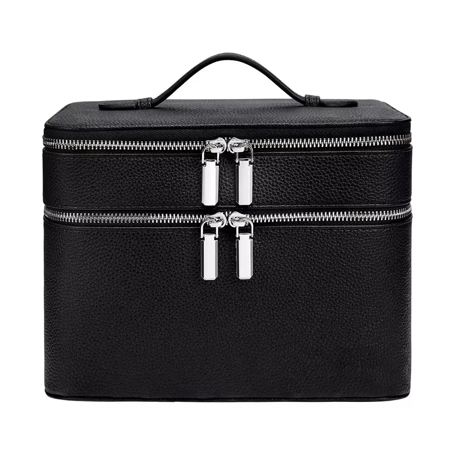 Double-Sided Makeup Box Peach, Large Capacity Travel Makeup Organizer Bag, Portable Cosmetic Bags, Detachable Dividers, Ideal for Cosmetics Storage, Perfect for Outdoors