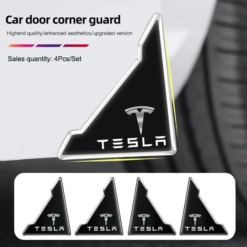 4PCS Car Door Anti-collision Corner Protectors Stickers For Tesla Model 3 Model S Model X Model Y Roadster SpaceX