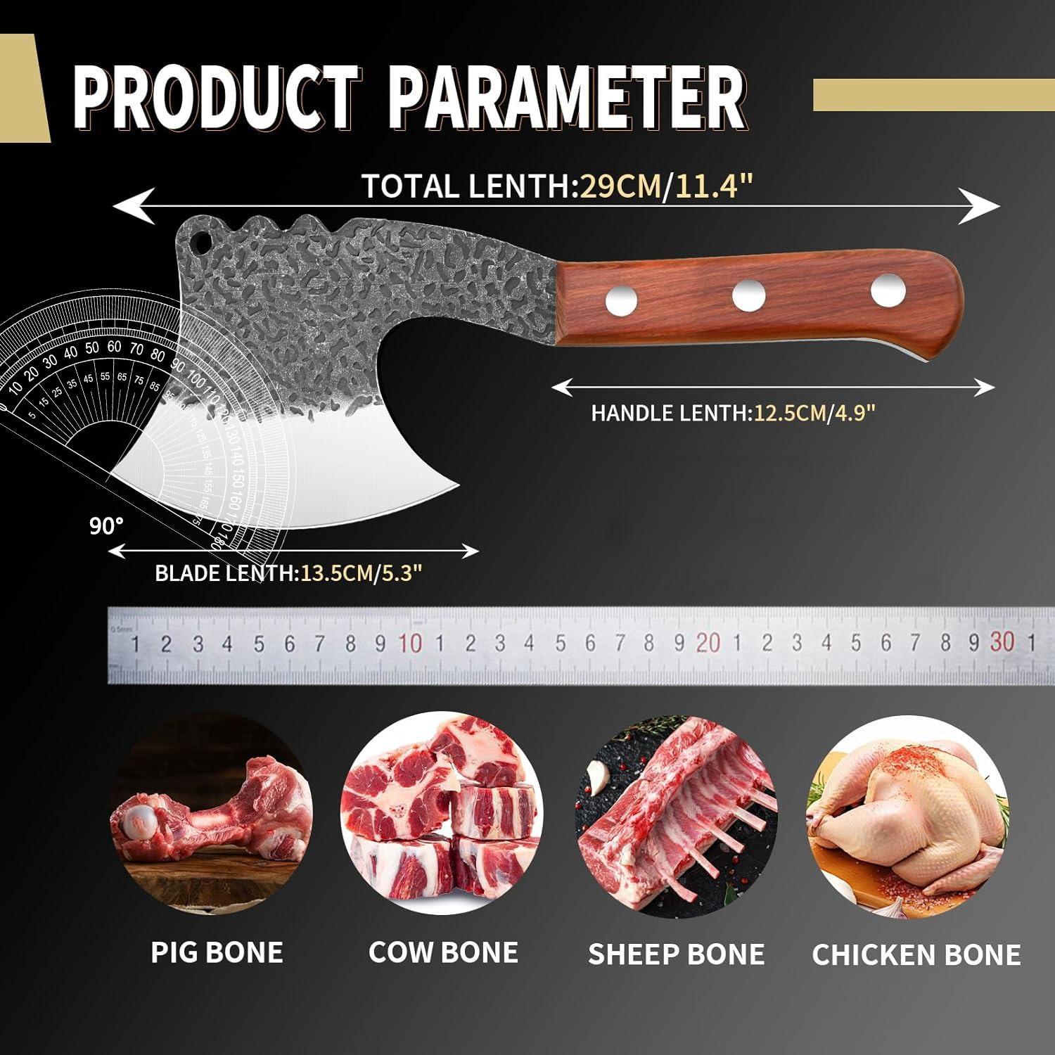 Stainless Steel Fish Knive, 1 Count Forged Bone Thickening & Weighted Cutting Knife, Kitchen Knife for Meat, Fish, Vegetable, Fruit