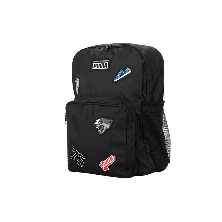 Puma Sport Zippered Fabric Backpack for Men and Women, Unisex Casual Style in Black