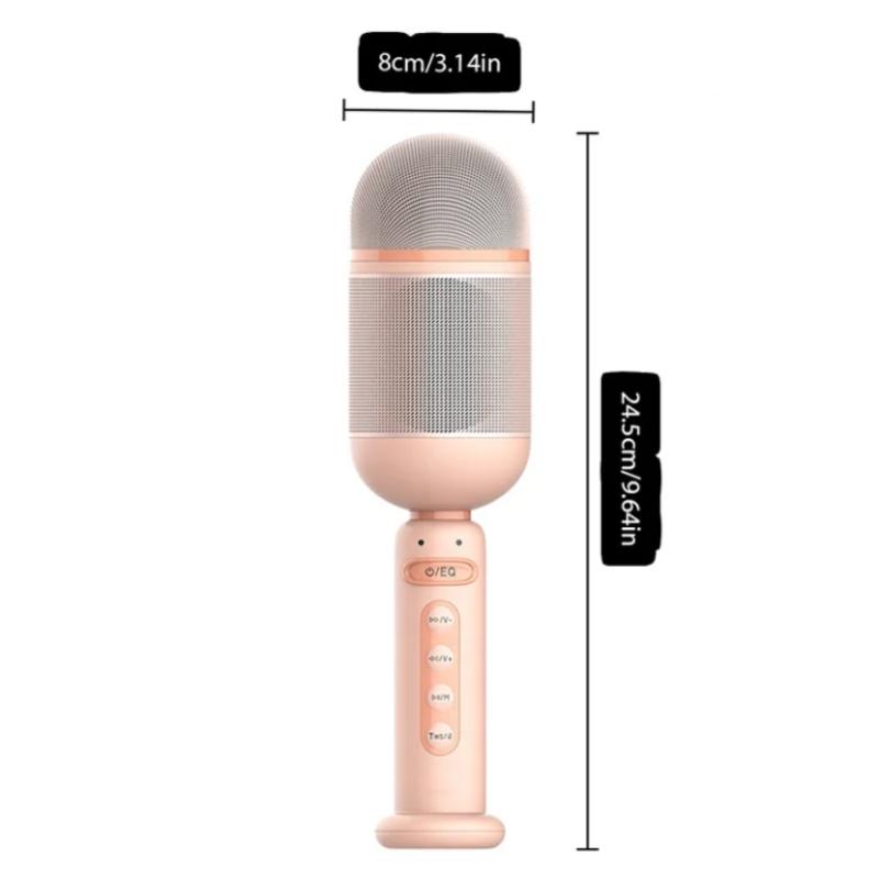 Portable Mini Karaoke Machine, Wireless Speaker with Wireless Microphone, Retro Sound System with Stereo Quality and Bass Boost, Perfect Gift for Boys and Girls