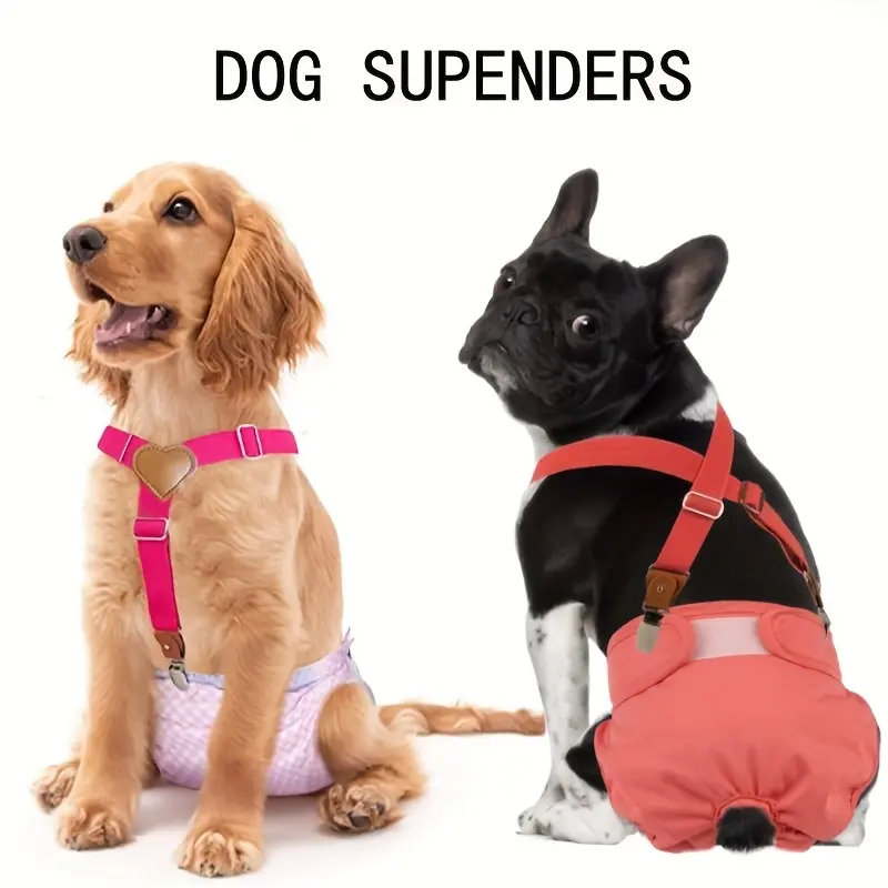 1pc Dog Diaper Suspenders, Female Male Dog Skirt Dress & Diaper Cute Keeper for Small Medium And Large Dogs