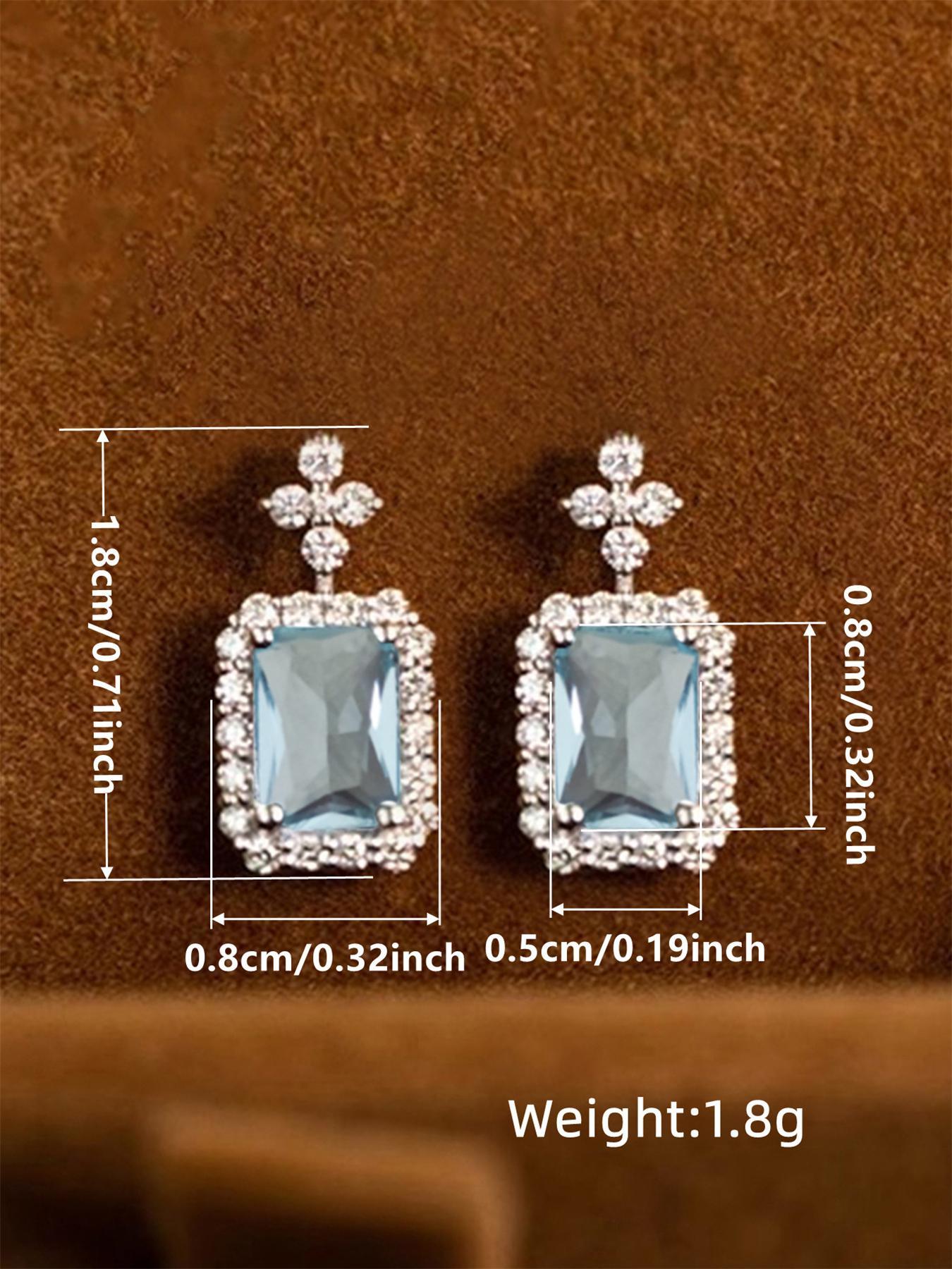 2024 New Style Artificial Zircon Decor Dangle Earrings, Statement Earrings, Elegant Jewelry for Women, Trendy All-match & Exquisite Jewelry for Birthday Gift, Dainty Gift for Your Love