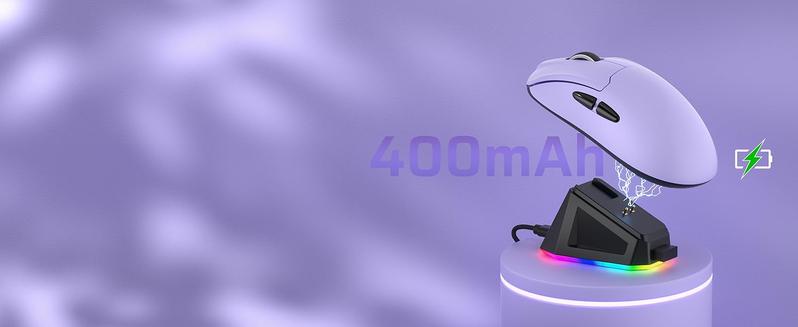 LTC GM022 Ultralight 3-Mode Wireless Gaming Mouse with RGB Charging Dock, PAW3395 26K DPI Sensor, 55G Lightweight Ergonomic Bluetooth Gaming Mouse, 5 Programmable Buttons, 80 Million Click Switch