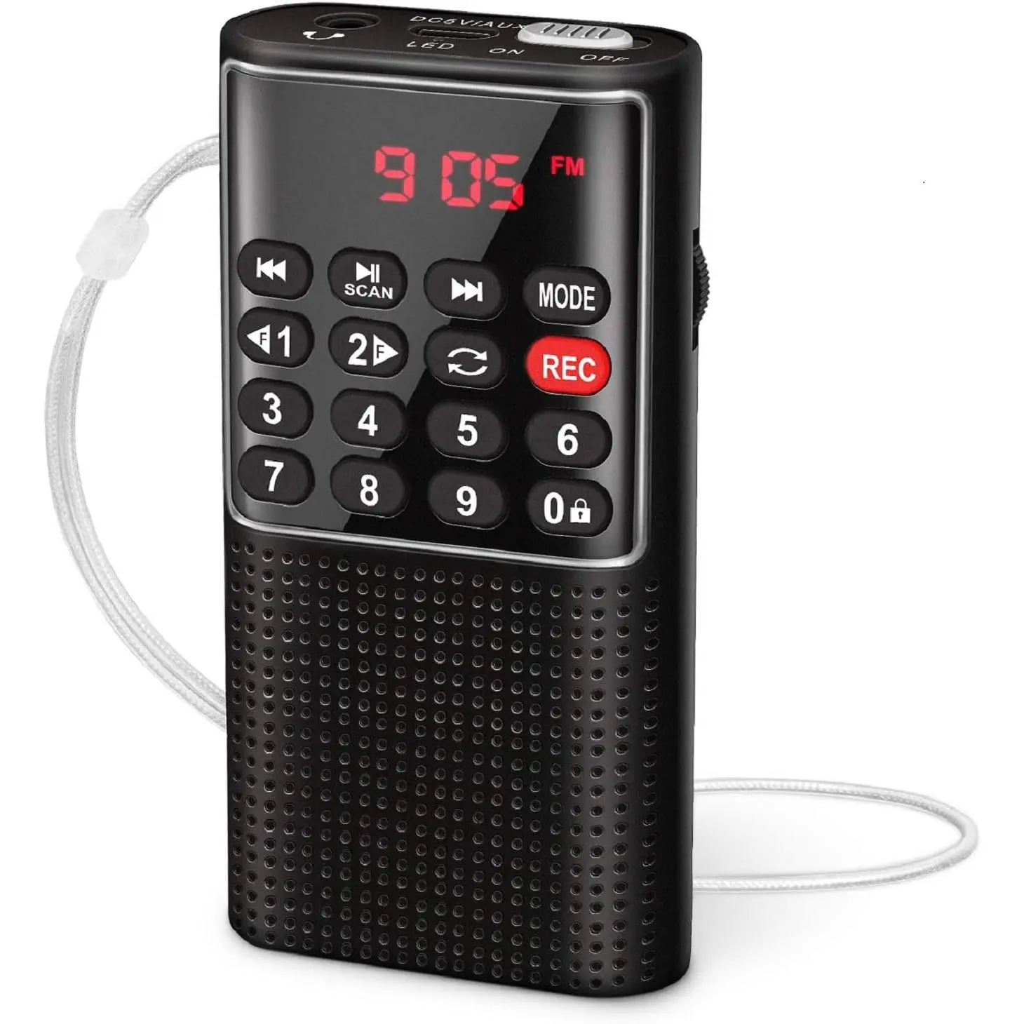 Mini Pocket FM Walkman Radio Portable Battery Radio with Recorder, Lock Key, SD Card Player, Rechargeable Battery Operated