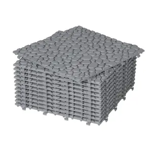 12x12 Inch Sturdy Lightweight Interlocking Plastic Deck Tiles, 0.56in Thick 0.50 lbs, Weatherproof Snap Patio Floor Tiles with Quick Drainage, Anti-Slip, Easy Install & Cuttable for Balcony, Backyard, Indoor-Outdoor Use