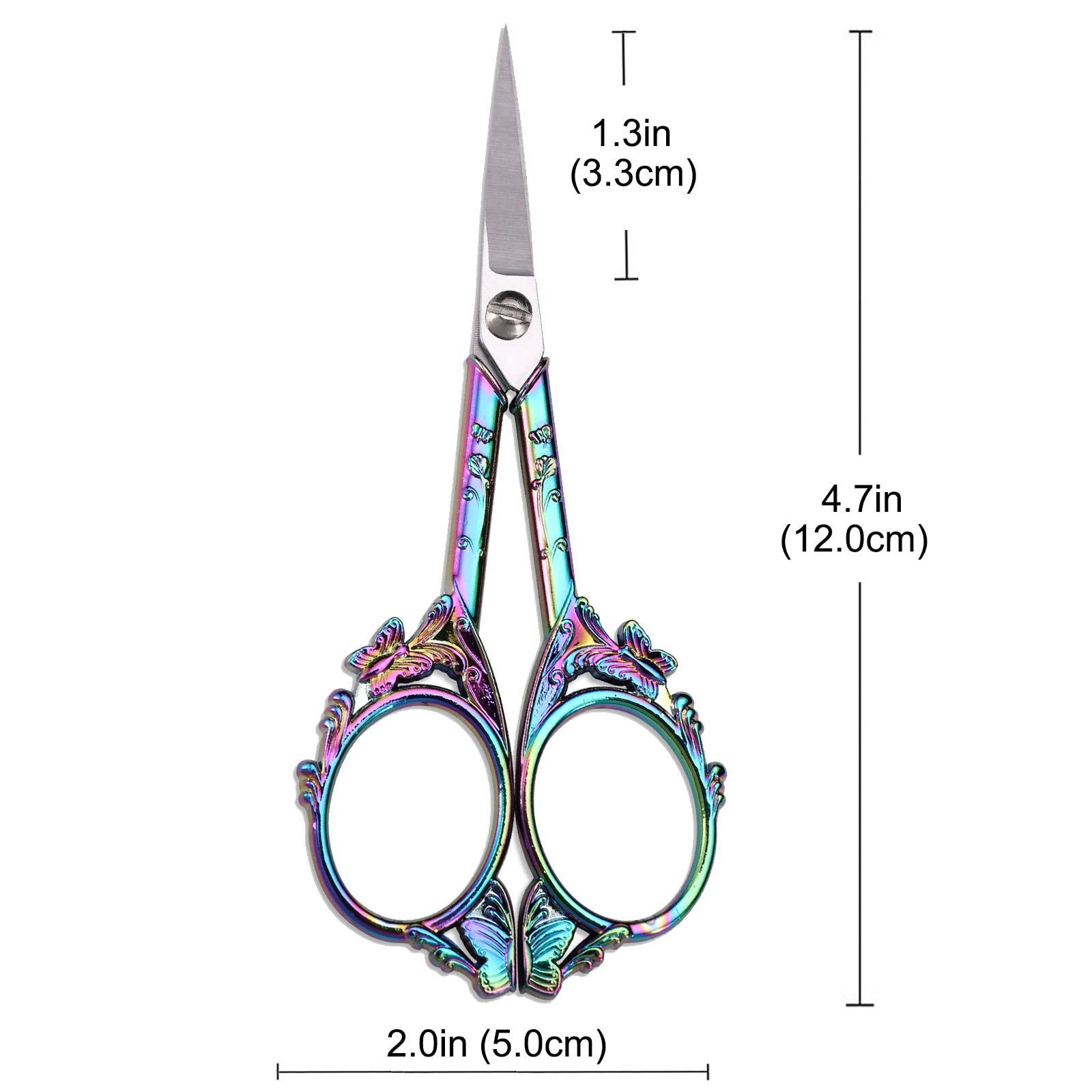 Vintage Butterfly Design Sewing Embroidery Scissors, 1 Count Small Sharp Detail Shears for Craft, Artwork, Needlework Yarn, Bathroom Accessories, Ribbon Cutter Machine, Handicraft DIY Tool, Cutting Supplies, Gifts for Girl Adults