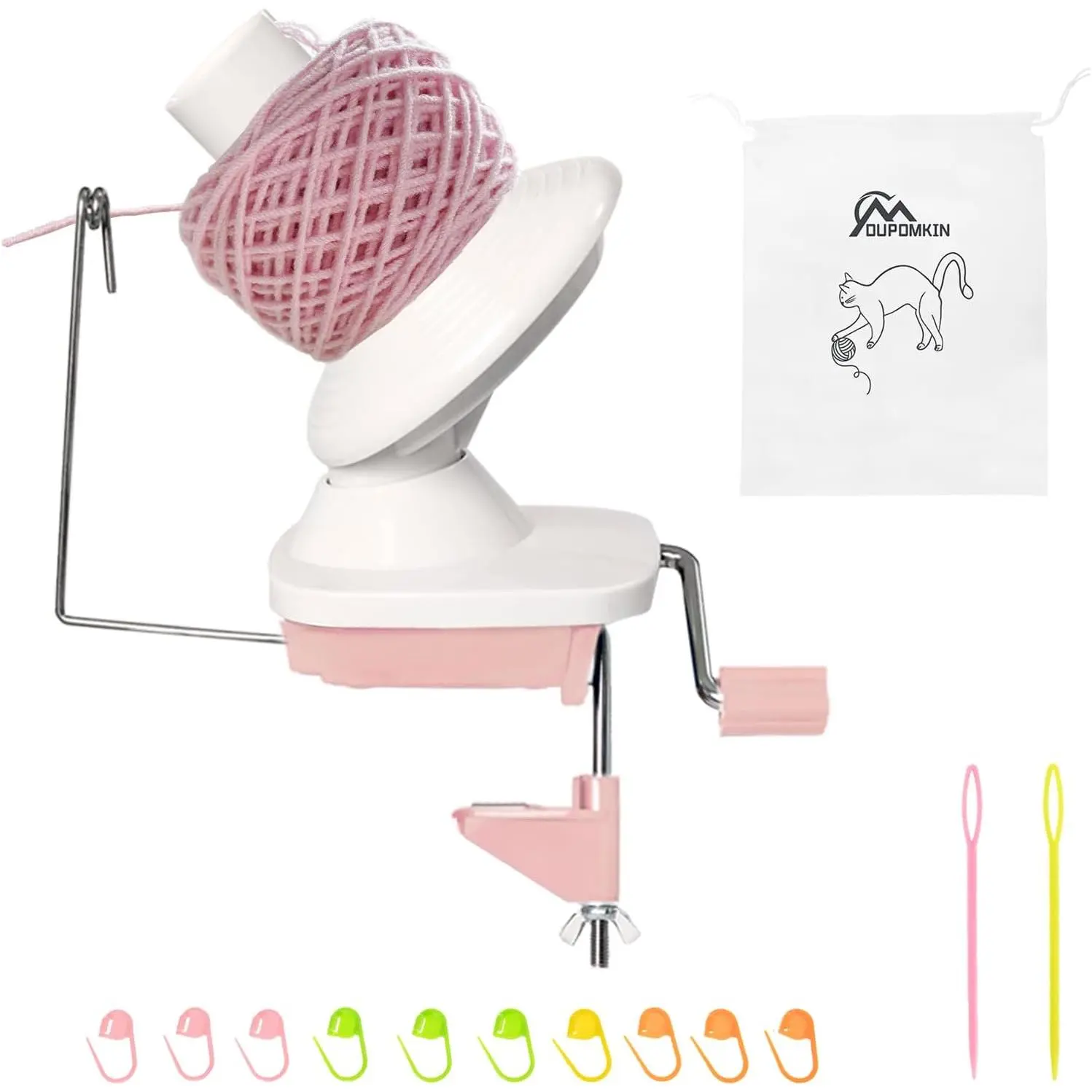 Yarn Winder, Hand Operated Yarn Winder for Crocheting, Manual Wool Winder Holder for Fiber and String Balls