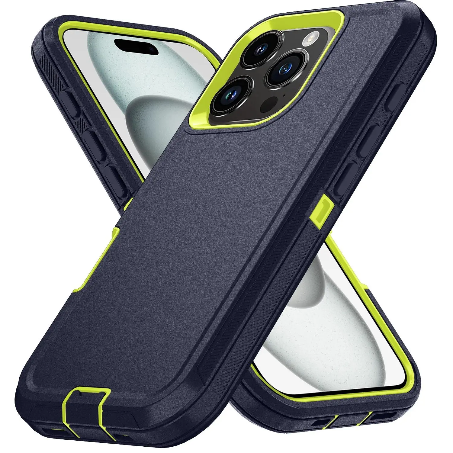 Armor Shockproof Defender Phone Case, Multi-Model Accessories for iPhone Series (11,12,13,14,15 Pro Max,X,XS,XR,XS Max,7,8 Plus,SE2,SE4) - Fits iOS, Hard PC + TPU Back Cover